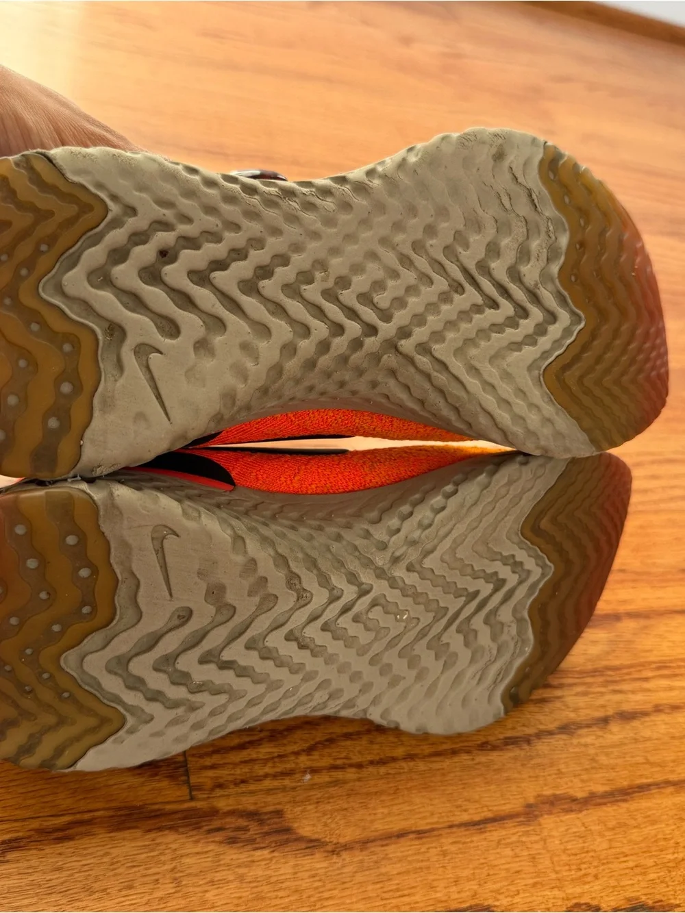 Nike Kids Orange Sneakers with Black Accents